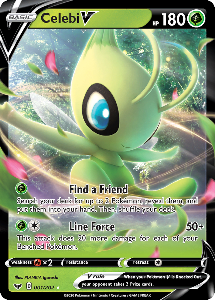 Pokemon | Celebi V (001/202) [Sword & Shield: Base Set] | The Nerd Merchant