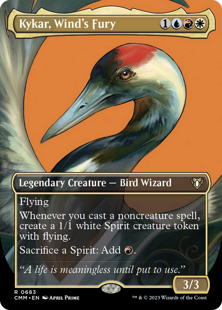 Magic | Kykar, Wind's Fury (Borderless Profile) [Commander Masters] | The Nerd Merchant