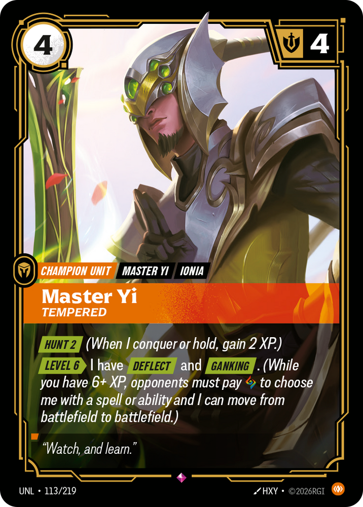 Master Yi - Tempered (Foil) - Unleashed (113/219)