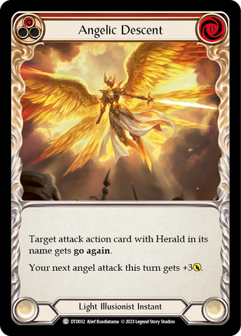 Flesh and Blood TCG | Angelic Descent (Red) [DTD032] (Dusk Till Dawn)  Rainbow Foil | The Nerd Merchant