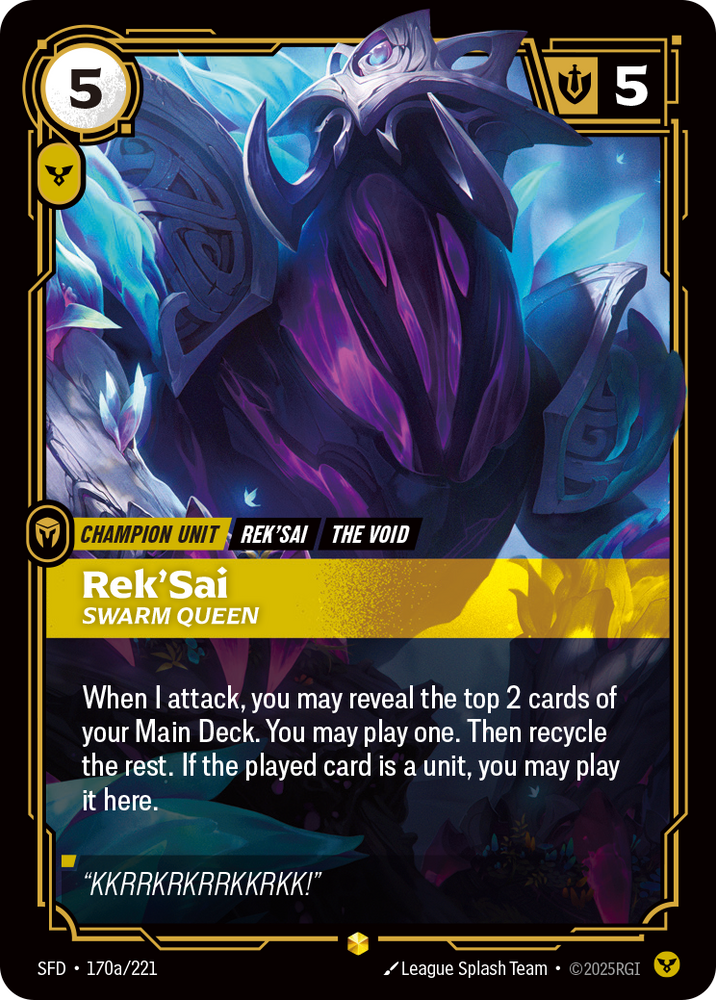 Rek'Sai, Swarm Queen (Alt Foil) - Spiritforged #170