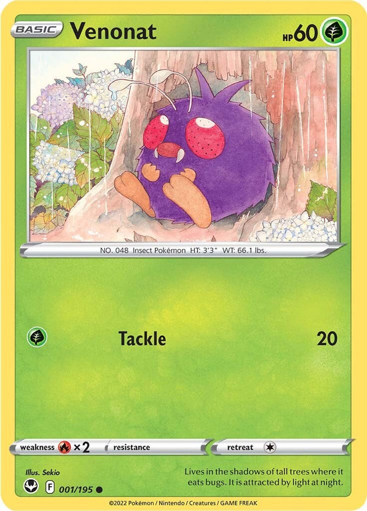 Pokemon | Venonat (001/195) [Sword & Shield: Silver Tempest] | The Nerd Merchant