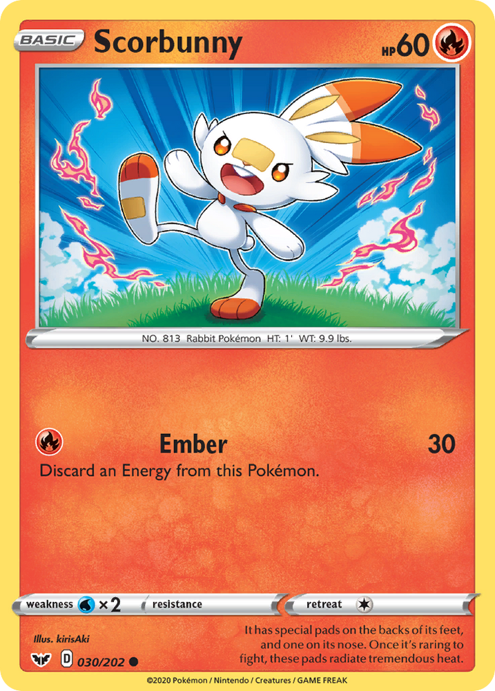 Pokemon | Scorbunny (030/202) [Sword & Shield: Base Set] | The Nerd Merchant