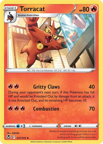 Pokemon | Torracat (031/195) [Sword & Shield: Silver Tempest] | The Nerd Merchant