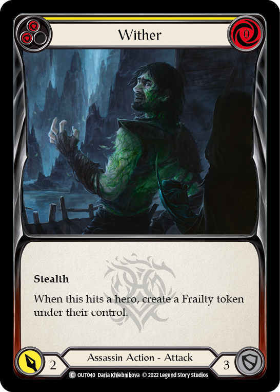 Flesh and Blood TCG | Wither (Yellow) [OUT040] (Outsiders) | The Nerd Merchant