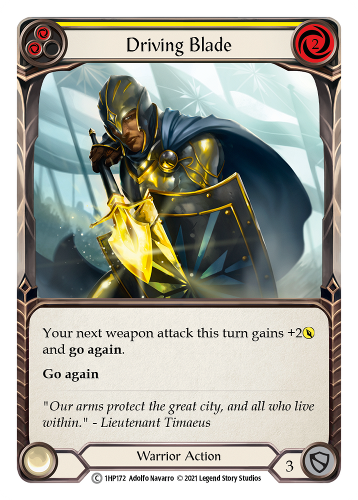 Flesh and Blood TCG | Driving Blade (Yellow) [1HP172] (History Pack 1) | The Nerd Merchant