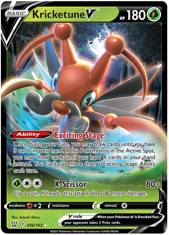 Pokemon | Kricketune V (006/163) [Sword & Shield: Battle Styles] | The Nerd Merchant
