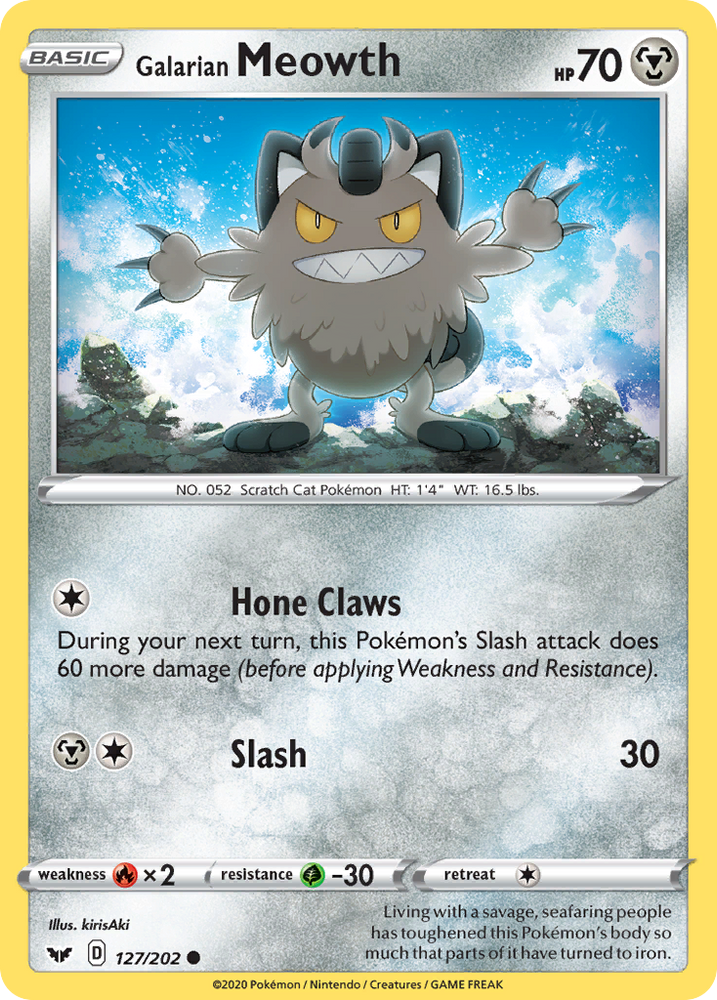 Pokemon | Galarian Meowth (127/202) [Sword & Shield: Base Set] | The Nerd Merchant