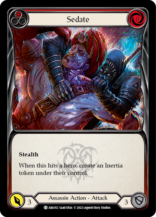 Flesh and Blood TCG | Sedate (Red) [ARA012] (Outsiders Arakni Blitz Deck) | The Nerd Merchant