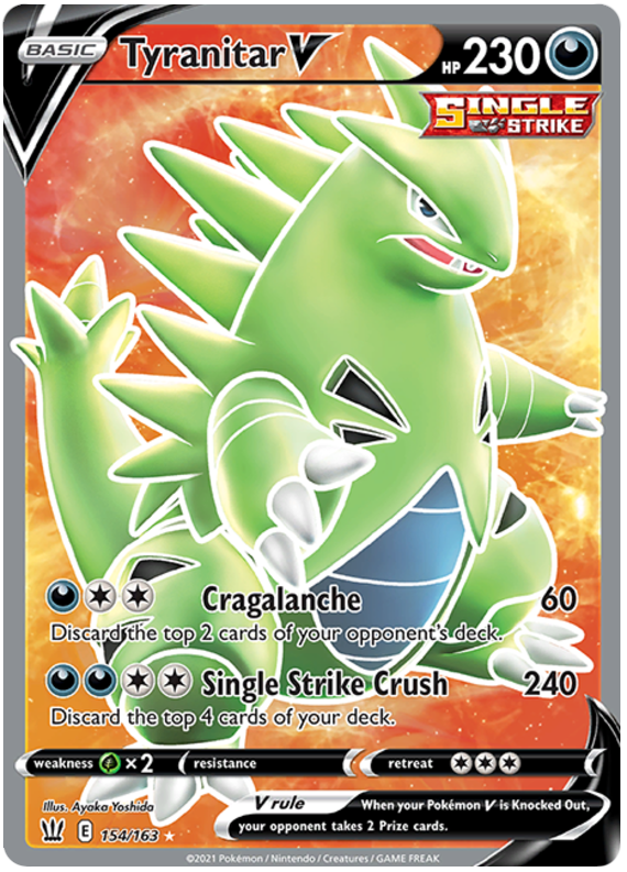 Pokemon | Tyranitar V (154/163) [Sword & Shield: Battle Styles] | The Nerd Merchant