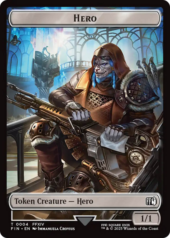 Bird // Hero (0004) Double Sided Token [FINAL FANTASY Commander Tokens]