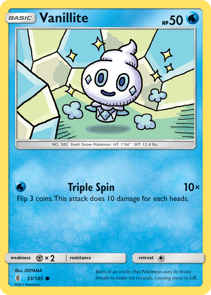 Pokemon | Vanillite (33/145) [Sun & Moon: Guardians Rising] | The Nerd Merchant
