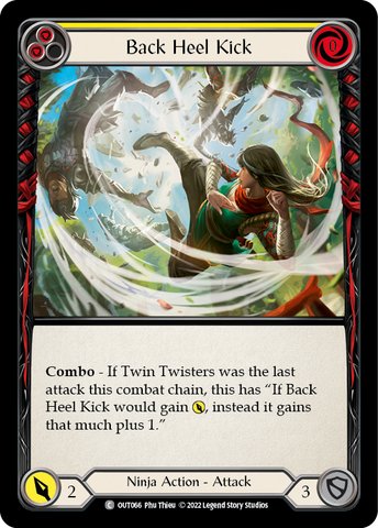 Flesh and Blood TCG | Back Heel Kick (Yellow) [OUT066] (Outsiders) | The Nerd Merchant