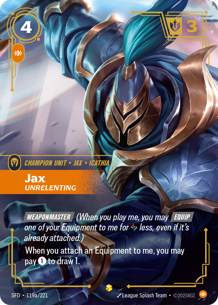 Jax, Unrelenting (Alt Foil) - Spiritforged #119