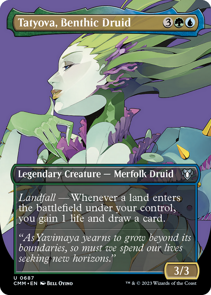 Magic | Tatyova, Benthic Druid (Borderless Profile) [Commander Masters] | The Nerd Merchant