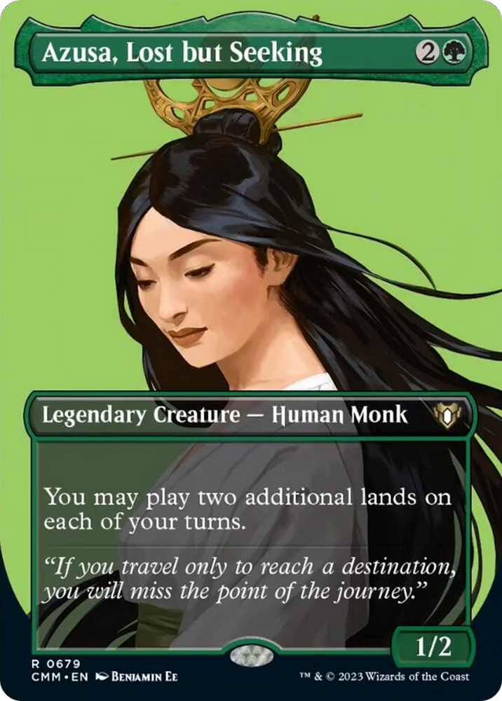 Magic | Azusa, Lost but Seeking (Borderless Profile) [Commander Masters] | The Nerd Merchant