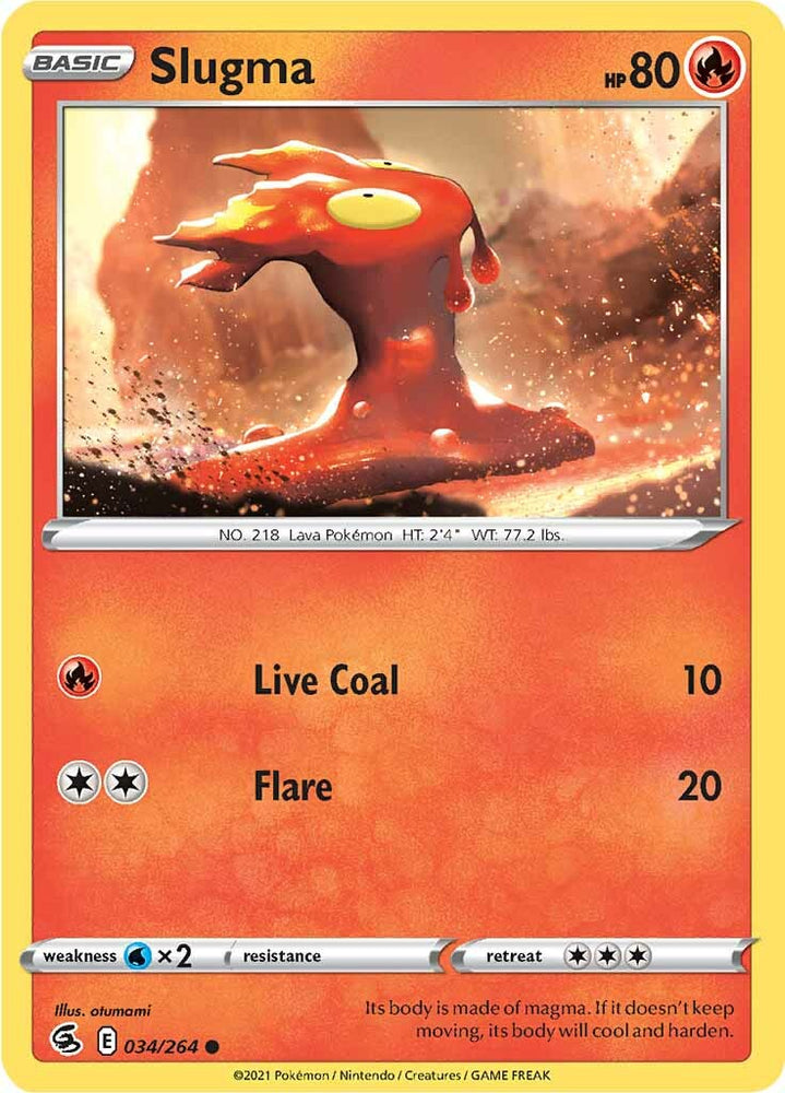 Pokemon | Slugma (034/264) [Sword & Shield: Fusion Strike] | The Nerd Merchant