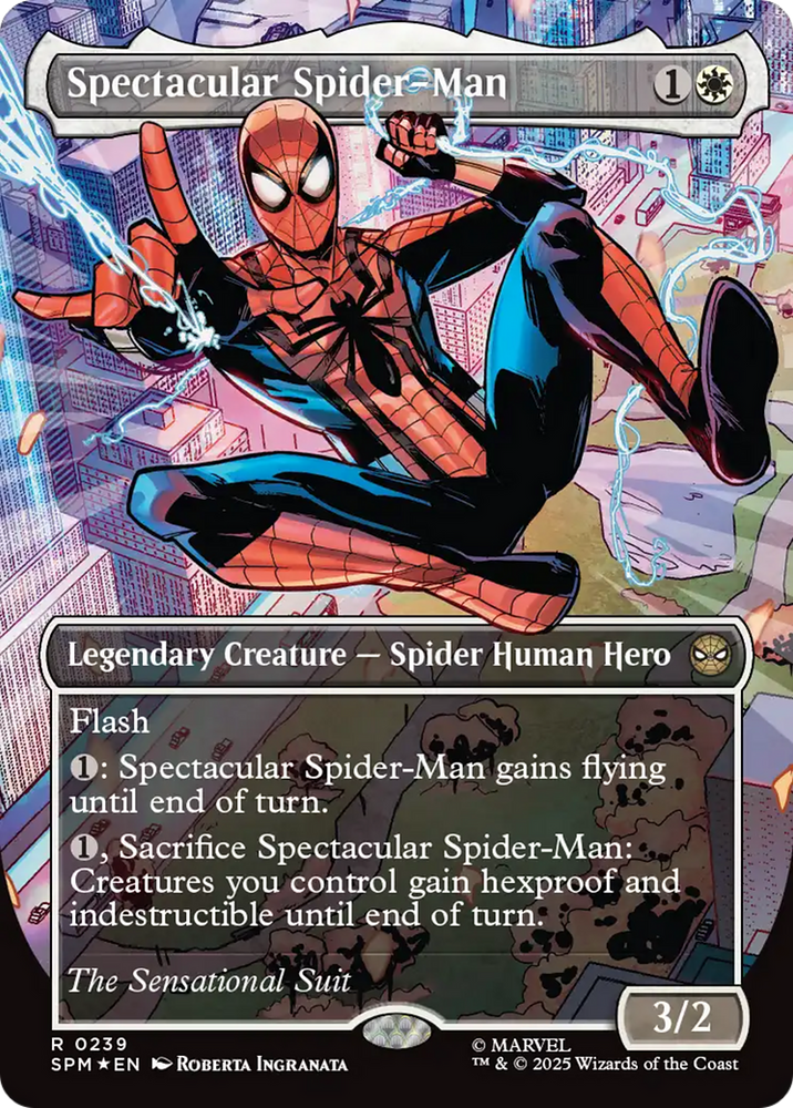 Magic | Spectacular Spider-Man (0239) (Borderless) (Textured Foil) [Marvel's Spider-Man] | The Nerd Merchant