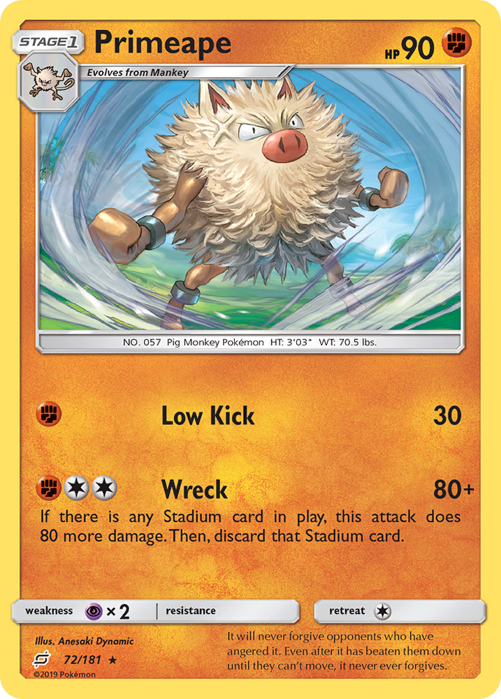 Pokemon | Primeape (72/181) [Sun & Moon: Team Up] | The Nerd Merchant