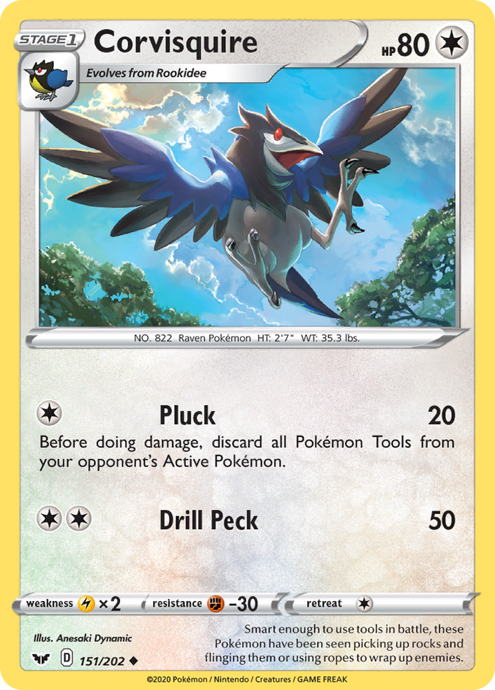 Pokemon | Corvisquire (151/202) [Sword & Shield: Base Set] | The Nerd Merchant