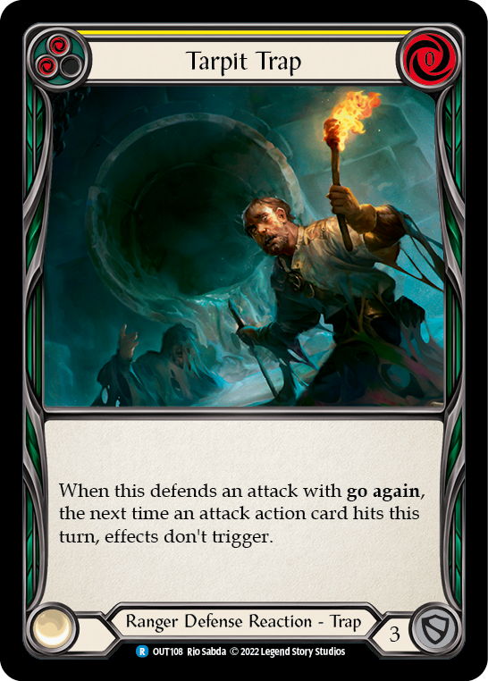 Flesh and Blood TCG | Tarpit Trap (Yellow) [OUT108] (Outsiders)  Rainbow Foil | The Nerd Merchant