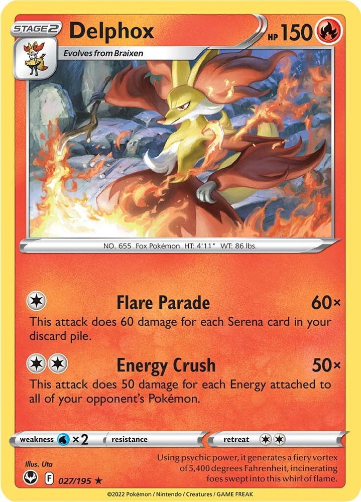 Pokemon | Delphox (027/195) [Sword & Shield: Silver Tempest] | The Nerd Merchant