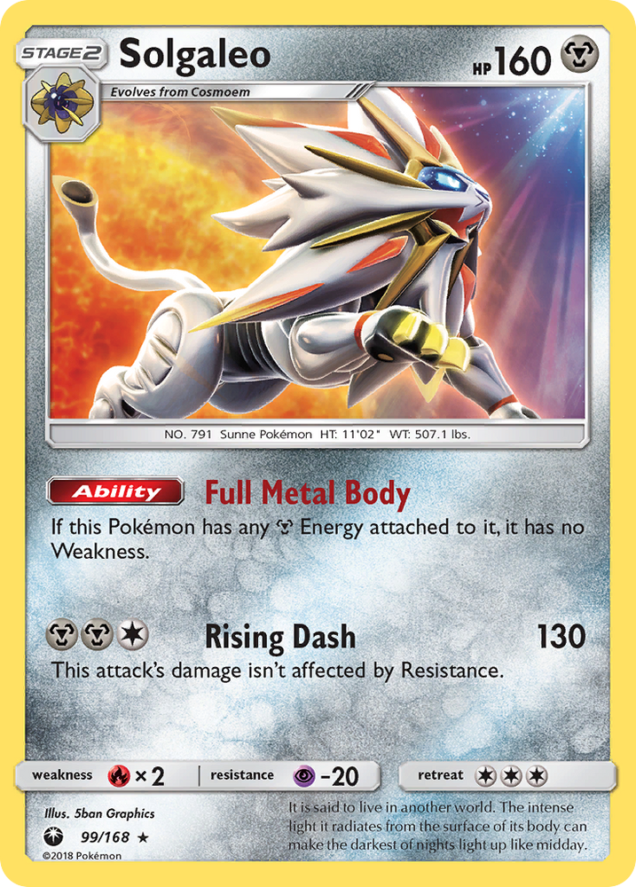 Pokemon | Solgaleo (99/168) [Sun & Moon: Celestial Storm] | The Nerd Merchant