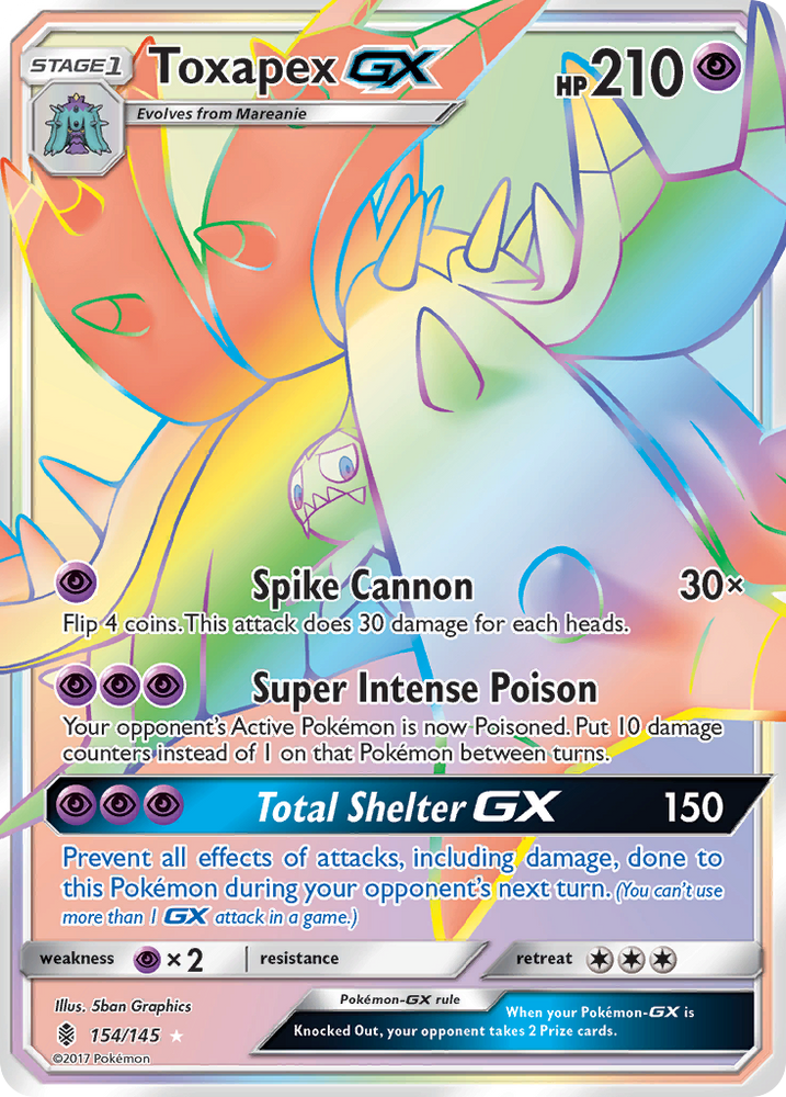 Pokemon | Toxapex GX (154/145) [Sun & Moon: Guardians Rising] | The Nerd Merchant