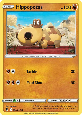 Pokemon | Hippopotas (084/203) [Sword & Shield: Evolving Skies] | The Nerd Merchant