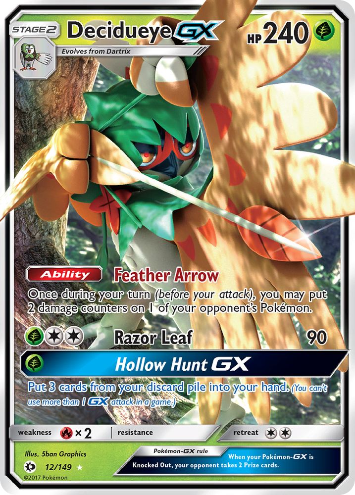 Pokemon | Decidueye GX (12/149) [Sun & Moon: Base Set] | The Nerd Merchant