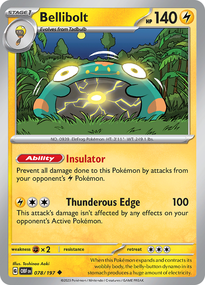 Pokemon | Bellibolt (078/197) [Scarlet & Violet: Obsidian Flames] | The Nerd Merchant