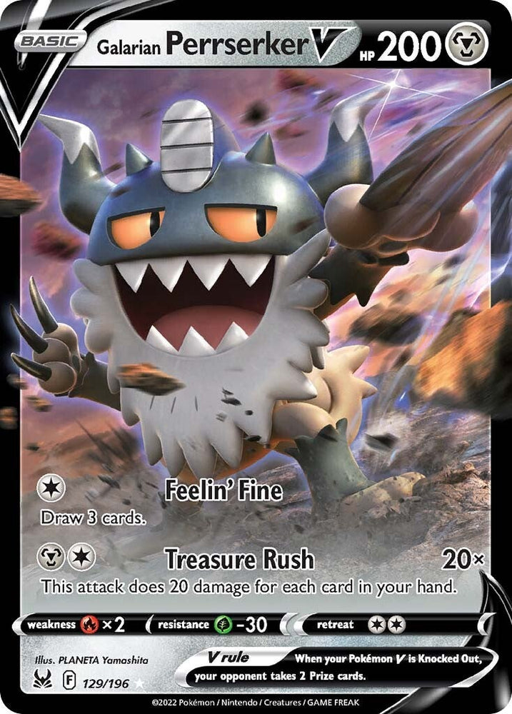 Pokemon | Galarian Perrserker V (129/196) [Sword & Shield: Lost Origin] | The Nerd Merchant