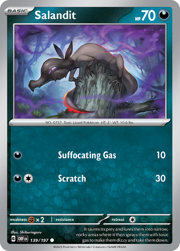 Pokemon | Salandit (139/197) [Scarlet & Violet: Obsidian Flames] | The Nerd Merchant