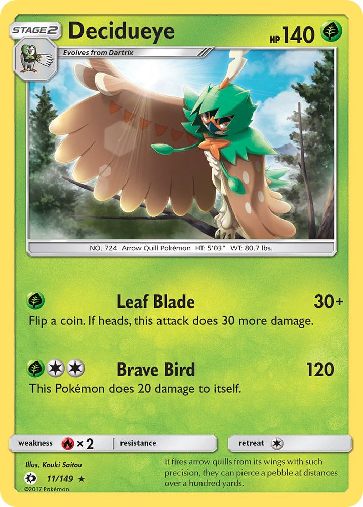 Pokemon | Decidueye (11/149) (Theme Deck Exclusive) [Sun & Moon: Base Set] | The Nerd Merchant
