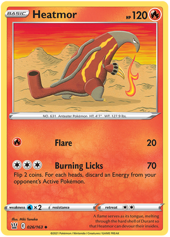Pokemon | Heatmor (026/163) [Sword & Shield: Battle Styles] | The Nerd Merchant
