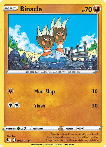 Pokemon | Binacle (106/196) [Sword & Shield: Lost Origin] | The Nerd Merchant