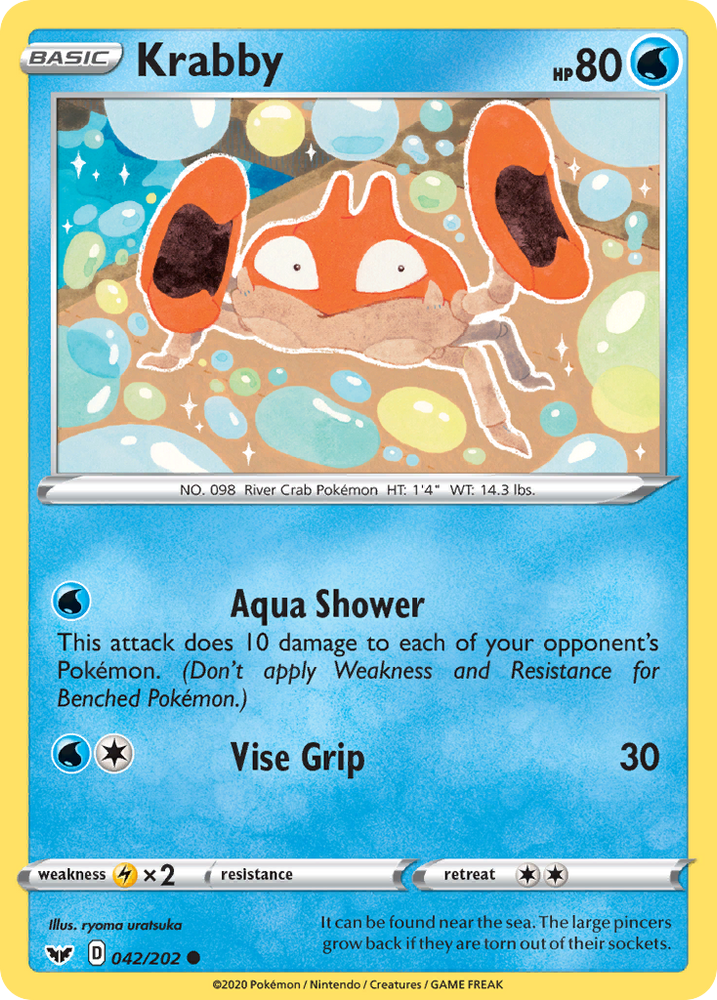 Pokemon | Krabby (042/202) [Sword & Shield: Base Set] | The Nerd Merchant