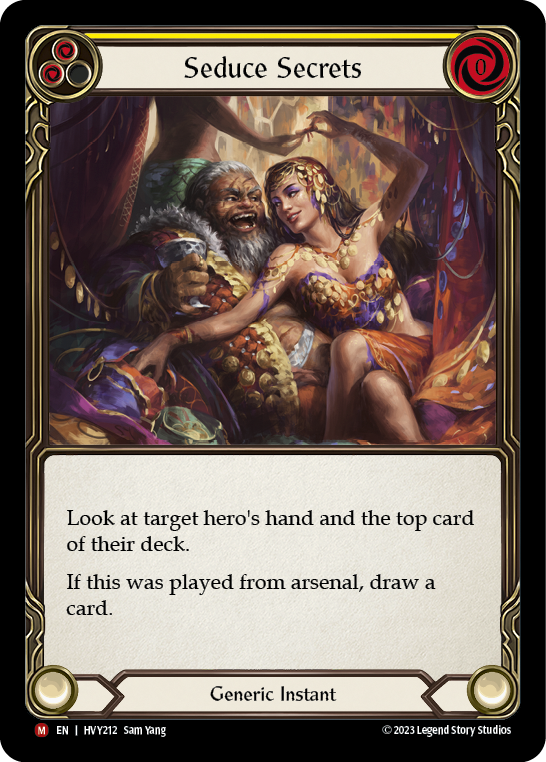 Flesh and Blood TCG | Seduce Secrets [HVY212] (Heavy Hitters)  Rainbow Foil | The Nerd Merchant