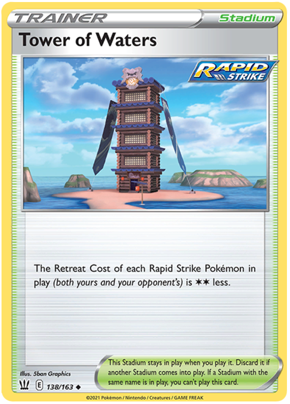 Pokemon | Tower of Waters (138/163) [Sword & Shield: Battle Styles] | The Nerd Merchant