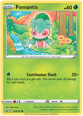 Pokemon | Fomantis (014/163) [Sword & Shield: Battle Styles] | The Nerd Merchant