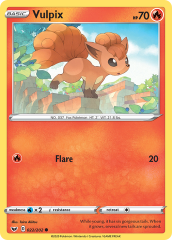 Pokemon | Vulpix (022/202) [Sword & Shield: Base Set] | The Nerd Merchant