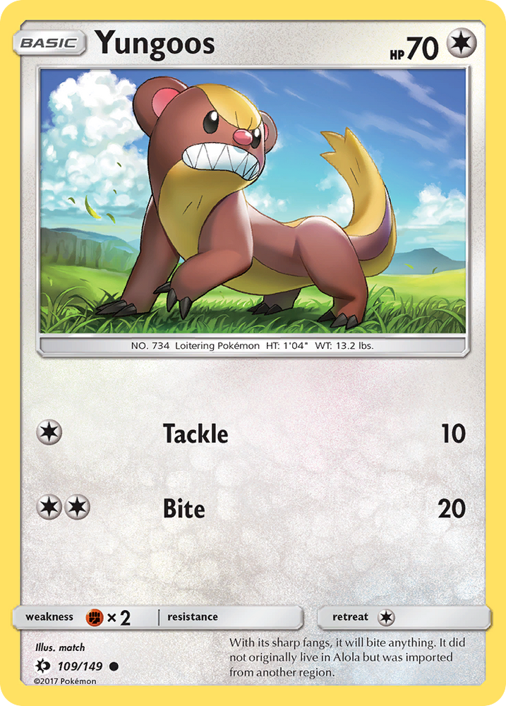 Pokemon | Yungoos (109/149) [Sun & Moon: Base Set] | The Nerd Merchant