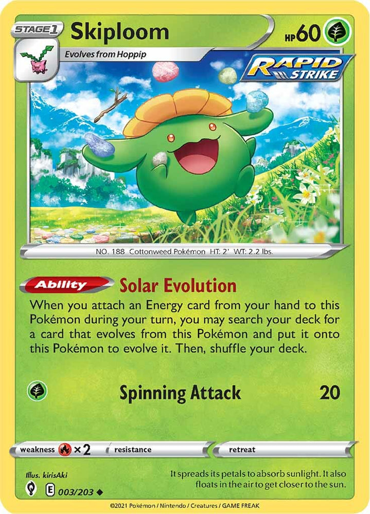 Pokemon | Skiploom (003/203) [Sword & Shield: Evolving Skies] | The Nerd Merchant