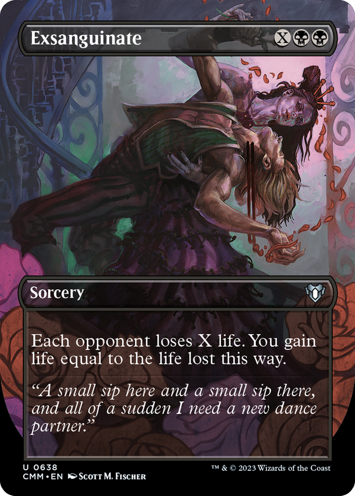 Magic | Exsanguinate (Borderless Alternate Art) [Commander Masters] | The Nerd Merchant