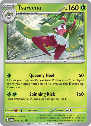 Pokemon | Tsareena (018/197) [Scarlet & Violet: Obsidian Flames] | The Nerd Merchant