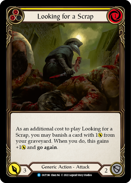 Flesh and Blood TCG | Looking for a Scrap (Yellow) [OUT196] (Outsiders) | The Nerd Merchant
