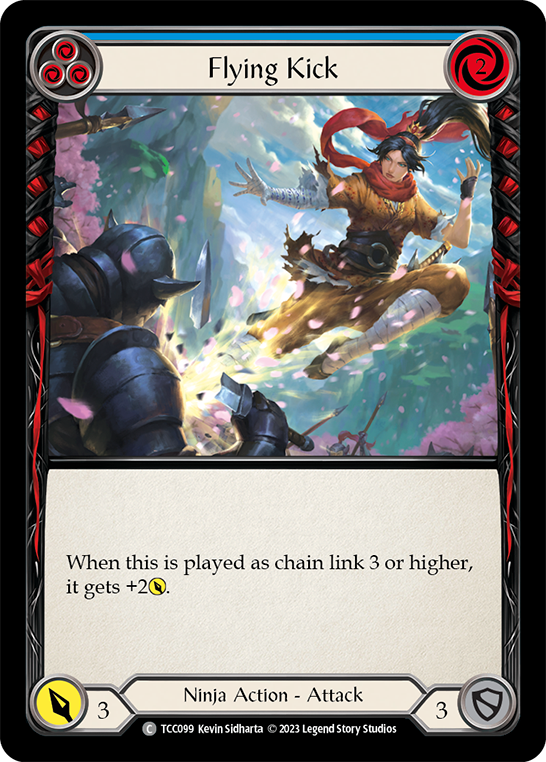Flesh and Blood TCG | Flying Kick (Blue) [TCC099] (Round the Table: TCC x LSS) | The Nerd Merchant