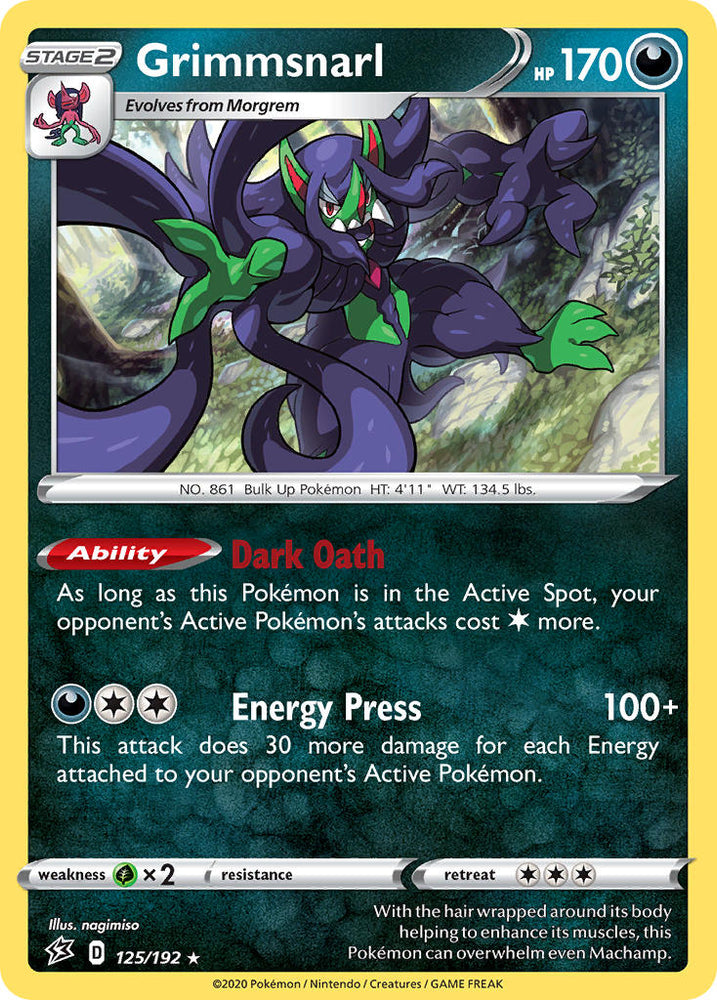 Pokemon | Grimmsnarl (125/192) (Theme Deck Exclusive) [Sword & Shield: Rebel Clash] | The Nerd Merchant