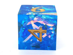 Old School Dice: Sharp Edged 7-Piece Dice Set - Aquamarine Blast