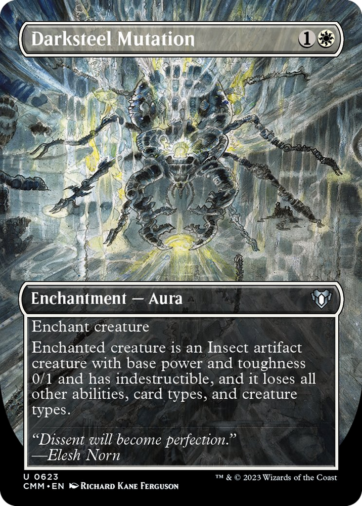 Magic | Darksteel Mutation (Borderless Alternate Art) [Commander Masters] | The Nerd Merchant